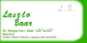 laszlo baar business card